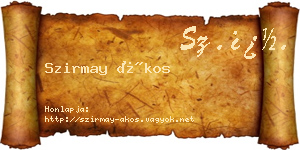 Szirmay Ákos névjegykártya